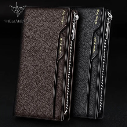Men's Leather Handbag  Multifunctional Long Card Holder