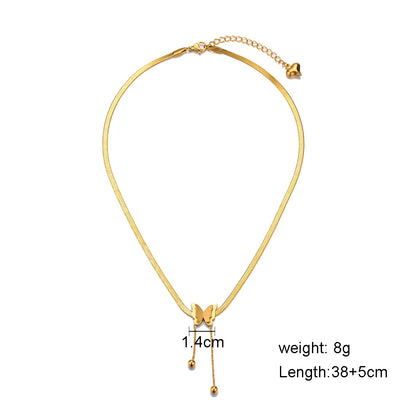 Gold Multilayer Butterfly Necklace