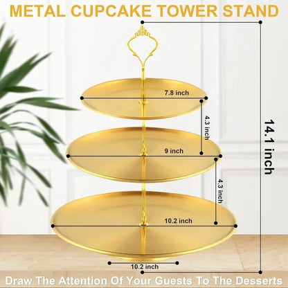 Doppelschichtiges Cupcake-Ausstellungstablett aus Holz