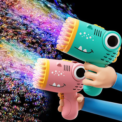 40-Hole Dinosaur Bubble Machine Electric Handheld Bubble Gun