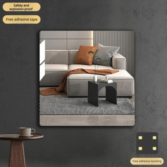 Autocollant mural miroir doux - Miroir de montage domestique complet