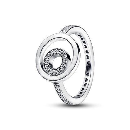 Two-tone Circles 925 Silver Women's Ring