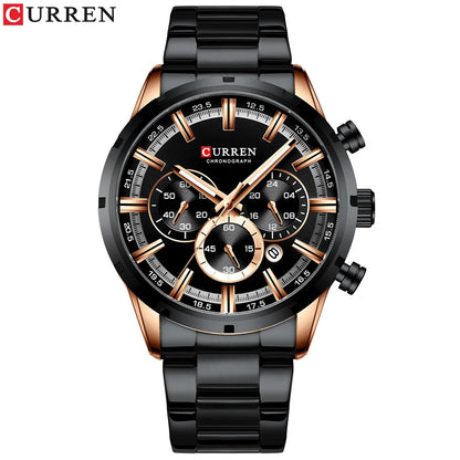 Men’s Watches Top Brand Big Sport Watch Luxury Men Military Steel Quartz Wrist Watches Chronograph Gold Design Male Clock