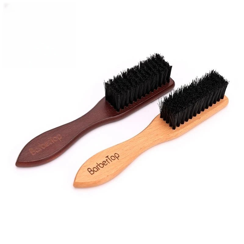 Brosse à barbe avec manche en bois – Outil de plumeau pour barbier.