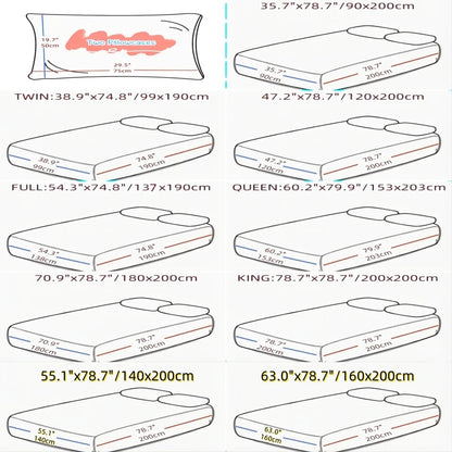 Waterproof Soft Skin Frosting Solid Color Mattress Cover Sheet – Bed Cap Dust Cover with Pillow Case & Pillow Core