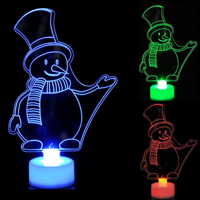 LED Mini Snowman Night Lights for Festive Decor