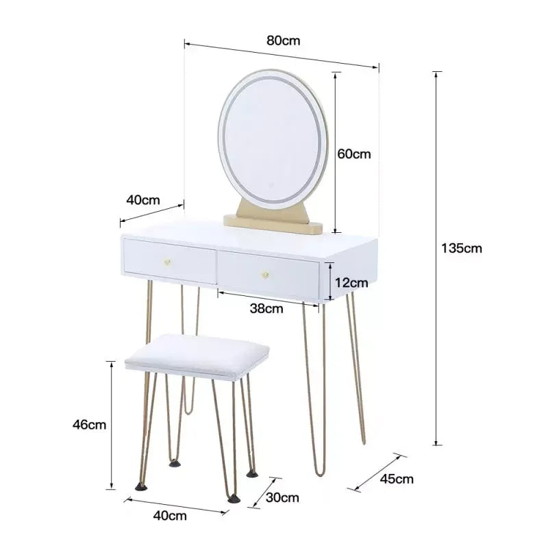 Glam Vanity Set with Lighted Mirror