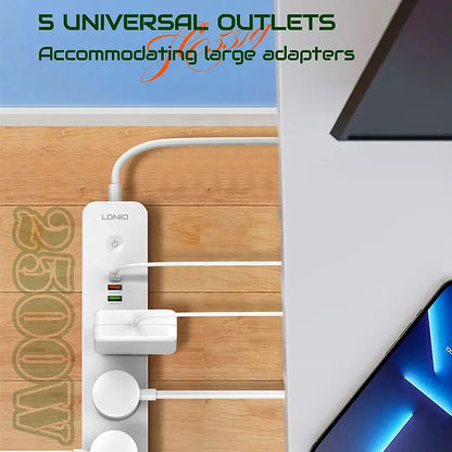 Universal Power Strip 2500W with 2M Cord