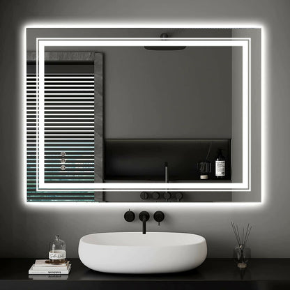 Miroir de salle de bain antibuée rétroéclairé XL