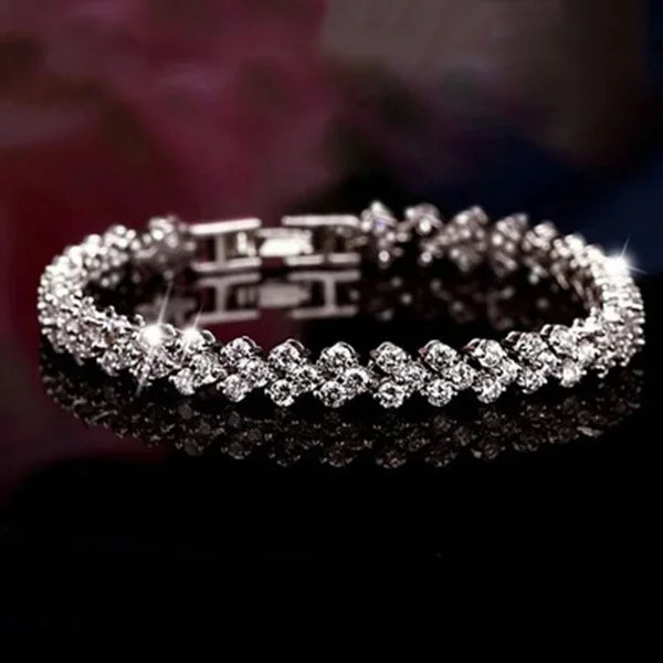 Bracelets en cristal en acier inoxydable pour femmes