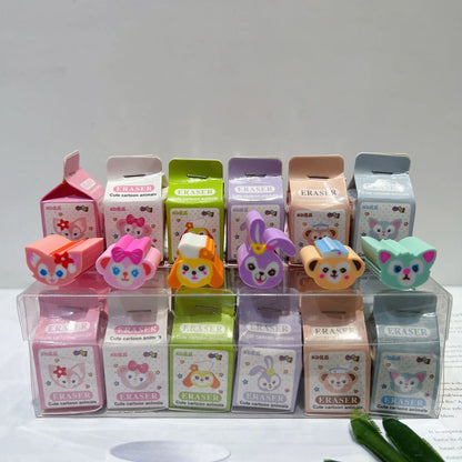36pcs Anime Hello Kitty Melody Kuromi Cinnamoroll Erasers