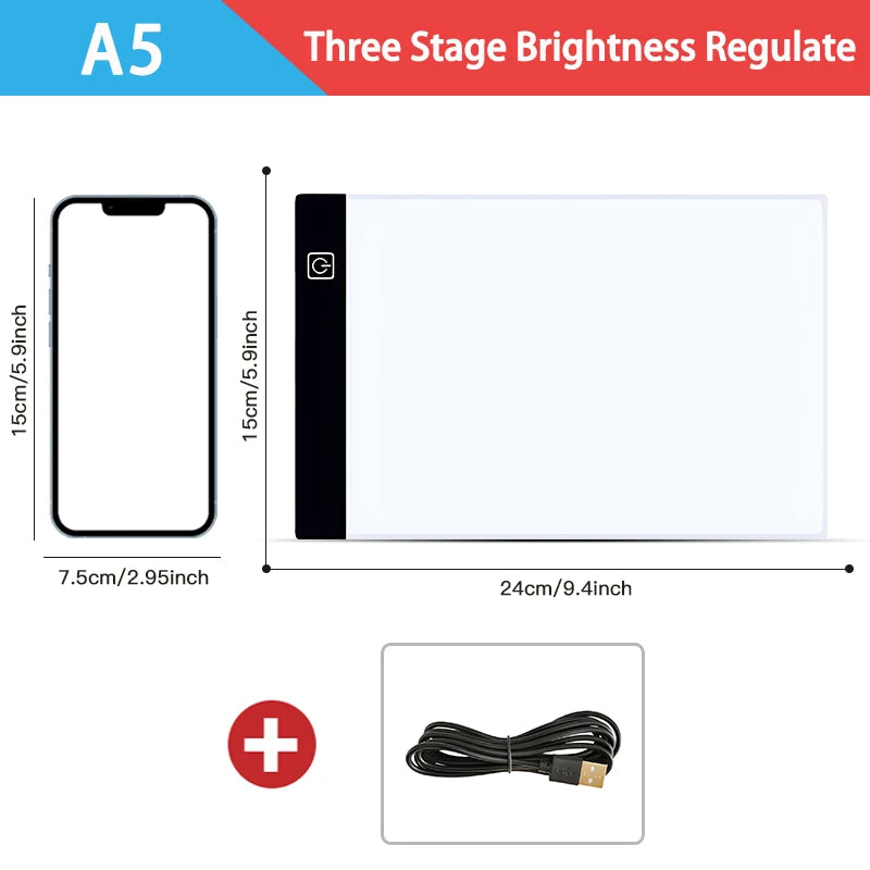 A3/A4/A5 Dimmable LED Drawing Pad - Educational Creative Toy