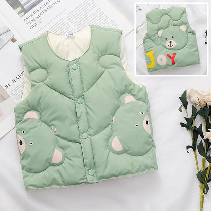 Adorable Cartoon Warm Vest for Kids