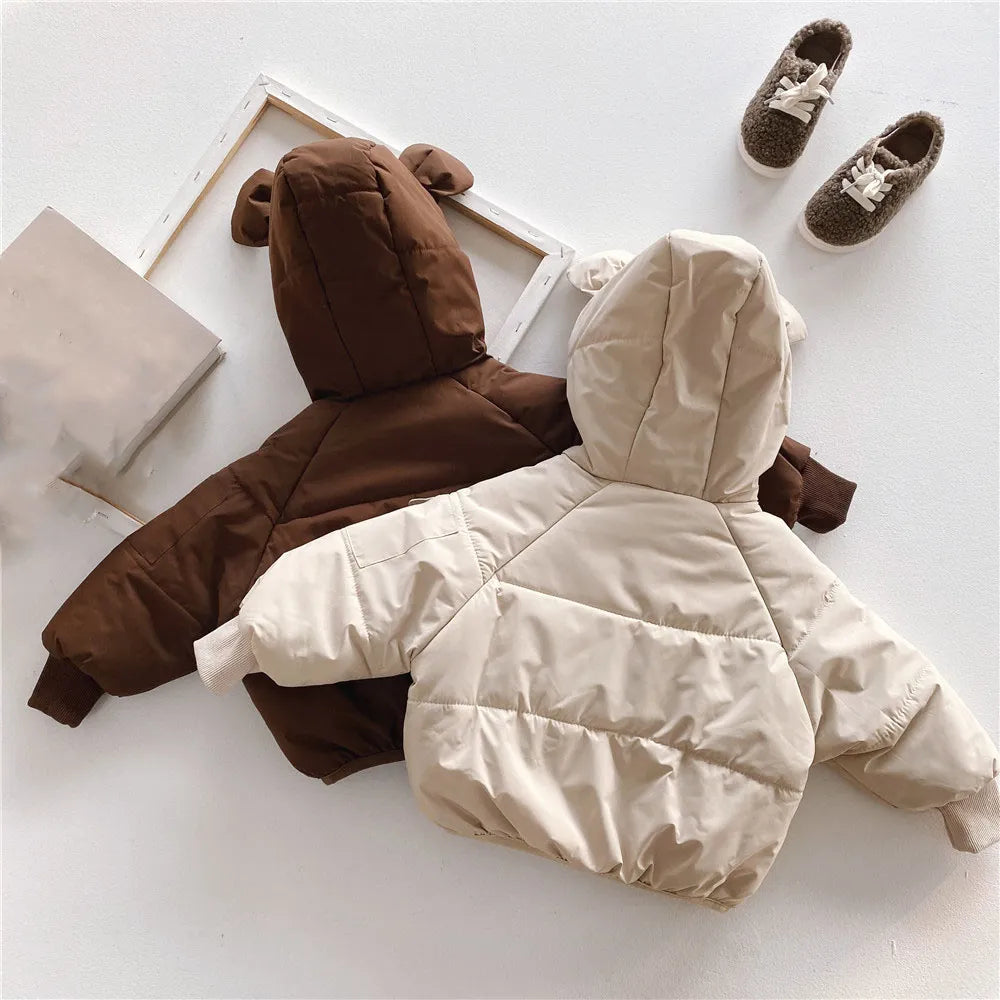 Korean Cartoon Hooded Winter Jacket for Kids