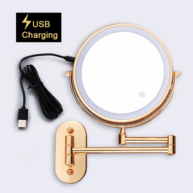 Miroir de maquillage doré mat - Chargement USB