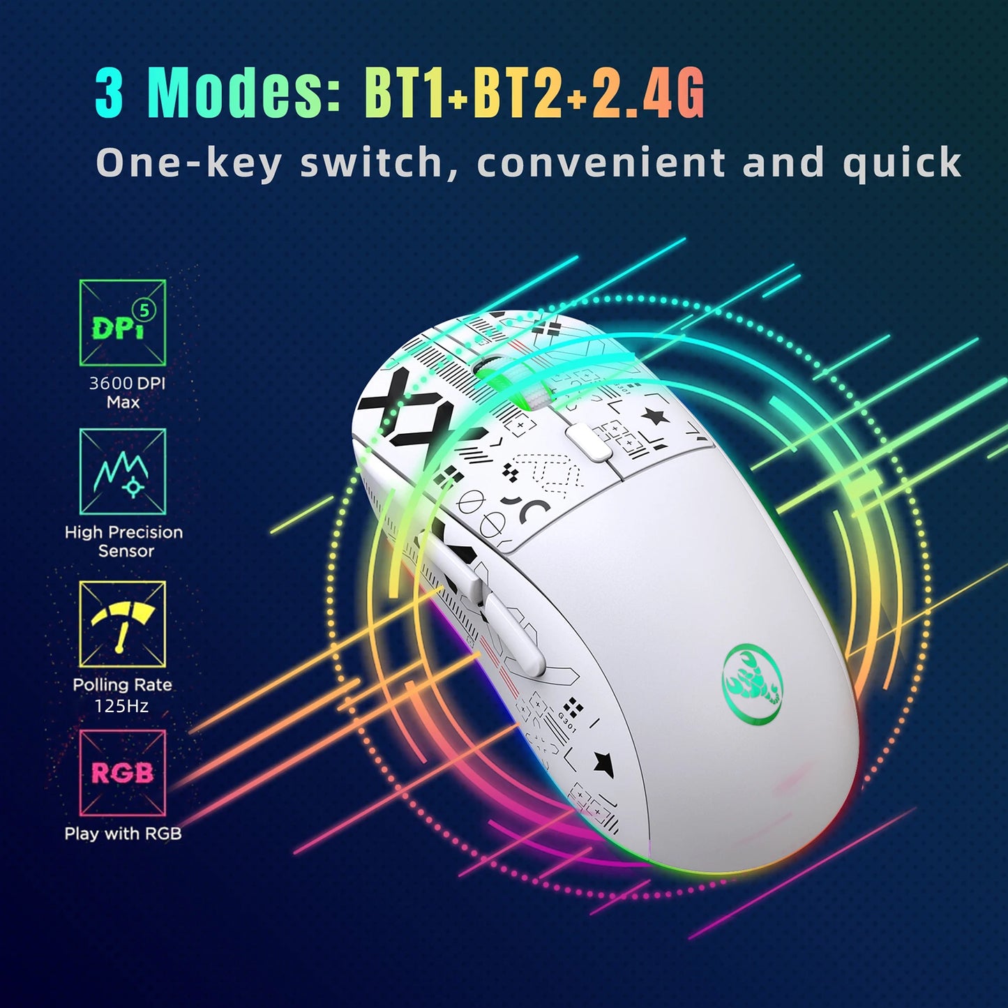 T90 Wireless RGB Mechanical Gaming Mouse