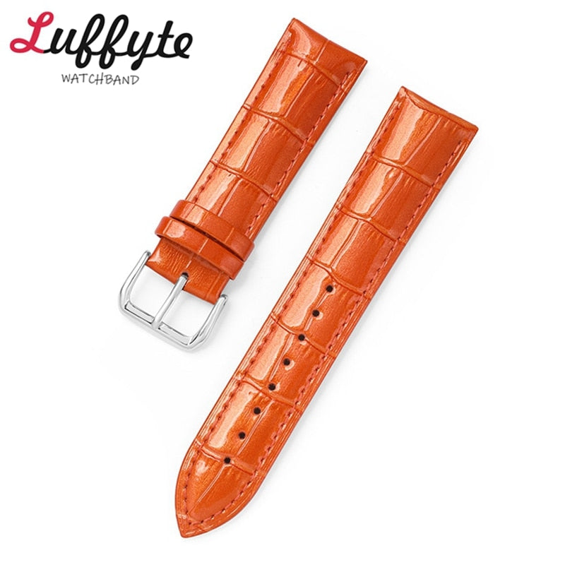 Slub Pattern Leather Watch Band