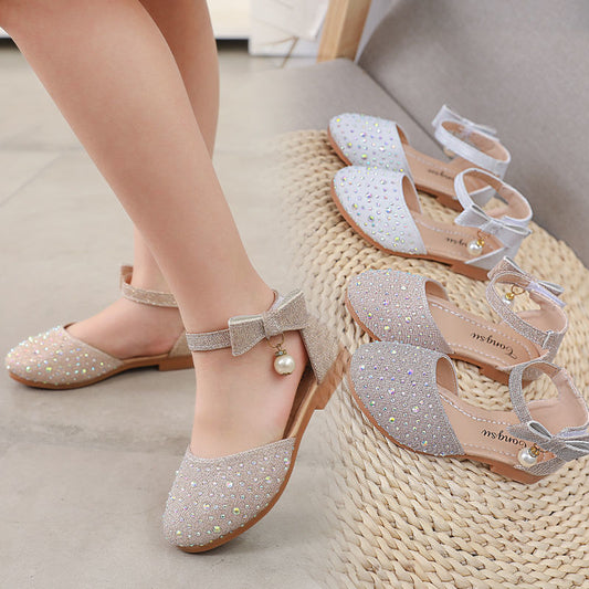 Girls Princess Sandals Baby Shoes Brand New Kids Shoes for Wedding Party Bling Summer Flat Sandals Fashion Breathable