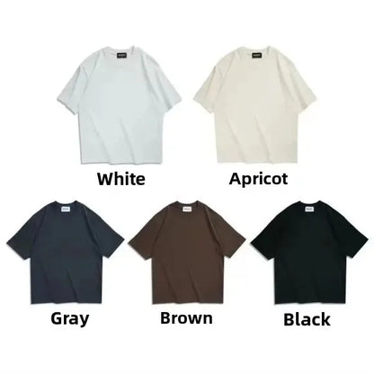 T-shirt d'été unisexe surdimensionné marron - streetwear coréen décontracté