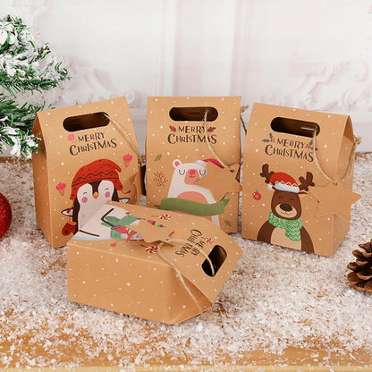 6 Stück Frohe Weihnachten Süßigkeiten-Geschenkboxen für festliche Dekoration