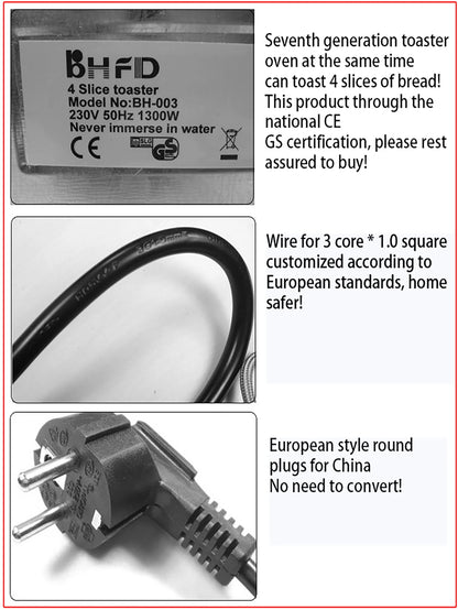 Machine à petit-déjeuner grille-pain multifonction 4 tranches