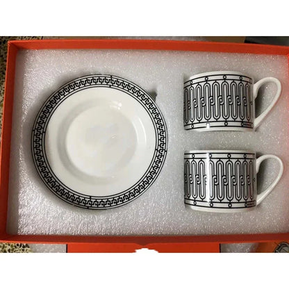 Bone Coffee Cups & Saucers Set Gift