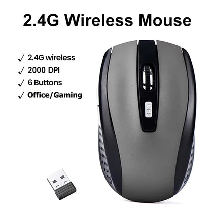 Wireless 2.4G Portable Optical Ergonomic Mice USB Adapter Mouse