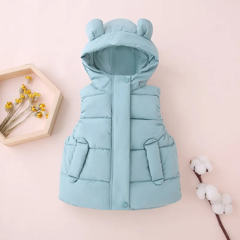 1-7Y Toddler Kids Hooded Waistcoats