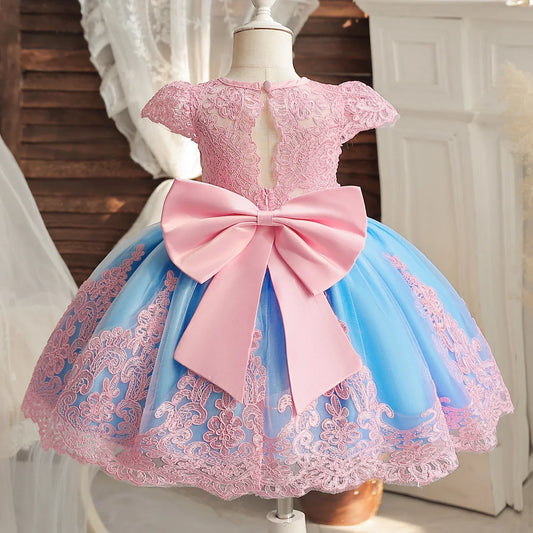 Princess-style Flying Sleeve Party Dress for Baby Girl
