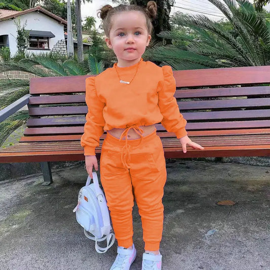 1–8 Jahre schmutziges Kinder-Mädchen-Outfit – langärmlige Baby-Mädchen-Kleidung