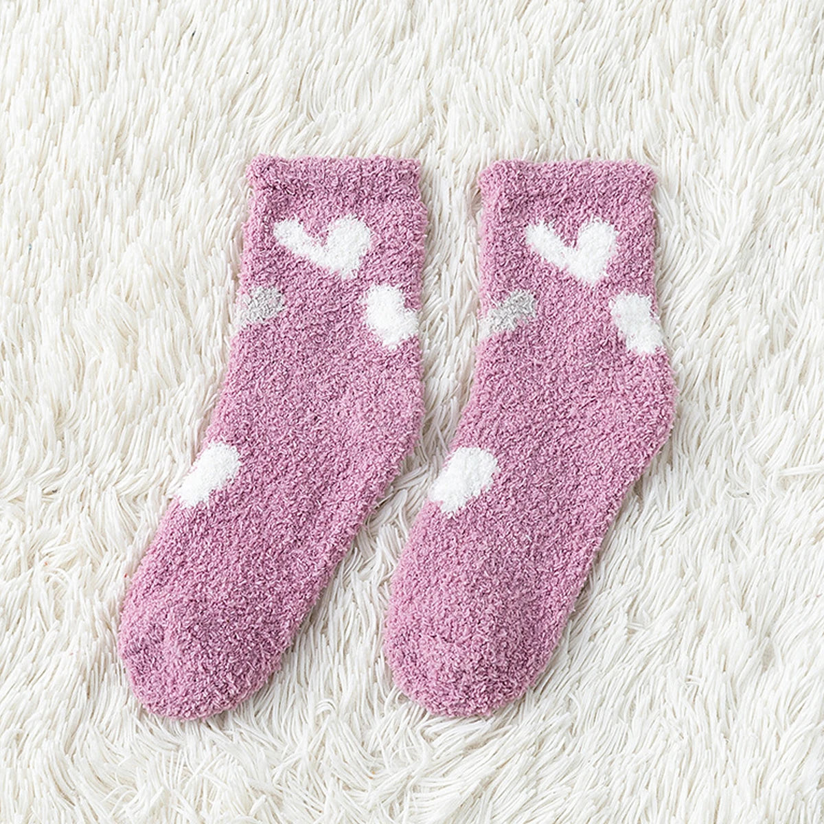 Women's Plush Coral Fleece Socks - Non-Slip Warm Knitted Floor Socks