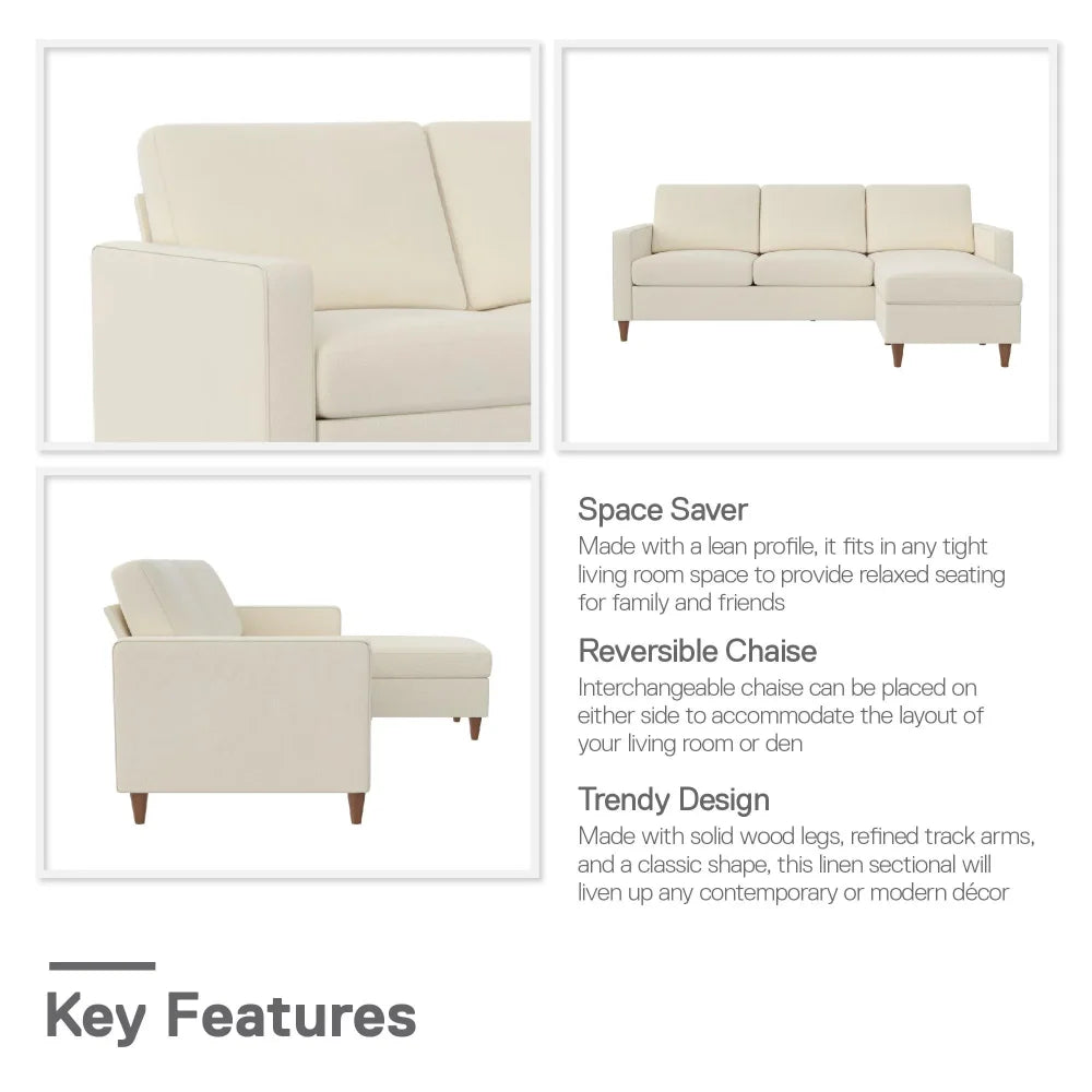 Reversible Sectional Sofa with Pocket
