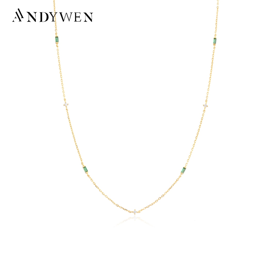 Gold Green Zircon Choker Necklace