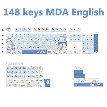 Curly Penguin MDA/Cherry Profile Keycaps