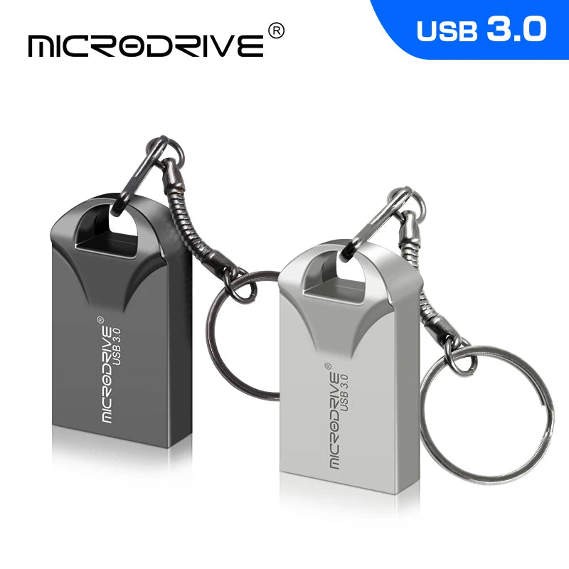 High-Speed USB 3.0 Metal Flash Drive - Waterproof, Various Capacities