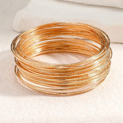 30 Pieces Metal Bangles Set