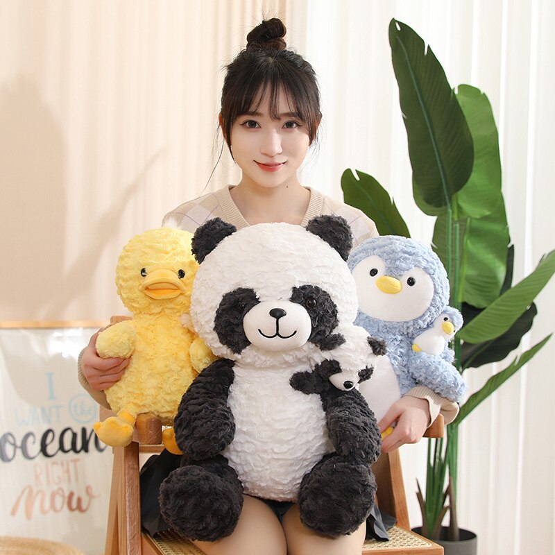 Jouets en peluche doux de canard de panda de pingouin