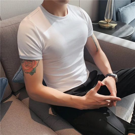 T-shirts pour hommes - T-shirt coupe ajustée à col rond