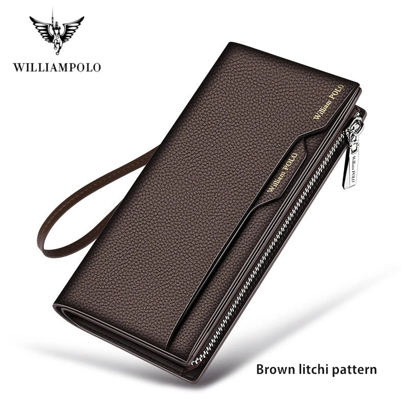 Men's Leather Handbag  Multifunctional Long Card Holder