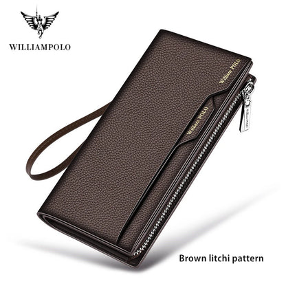 Men's Leather Handbag  Multifunctional Long Card Holder
