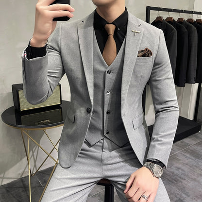 Luxury 3-Piece Men's Suit Set - Wedding & Business