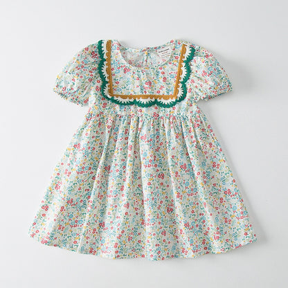 Girls' Printed Short Sleeve Dress