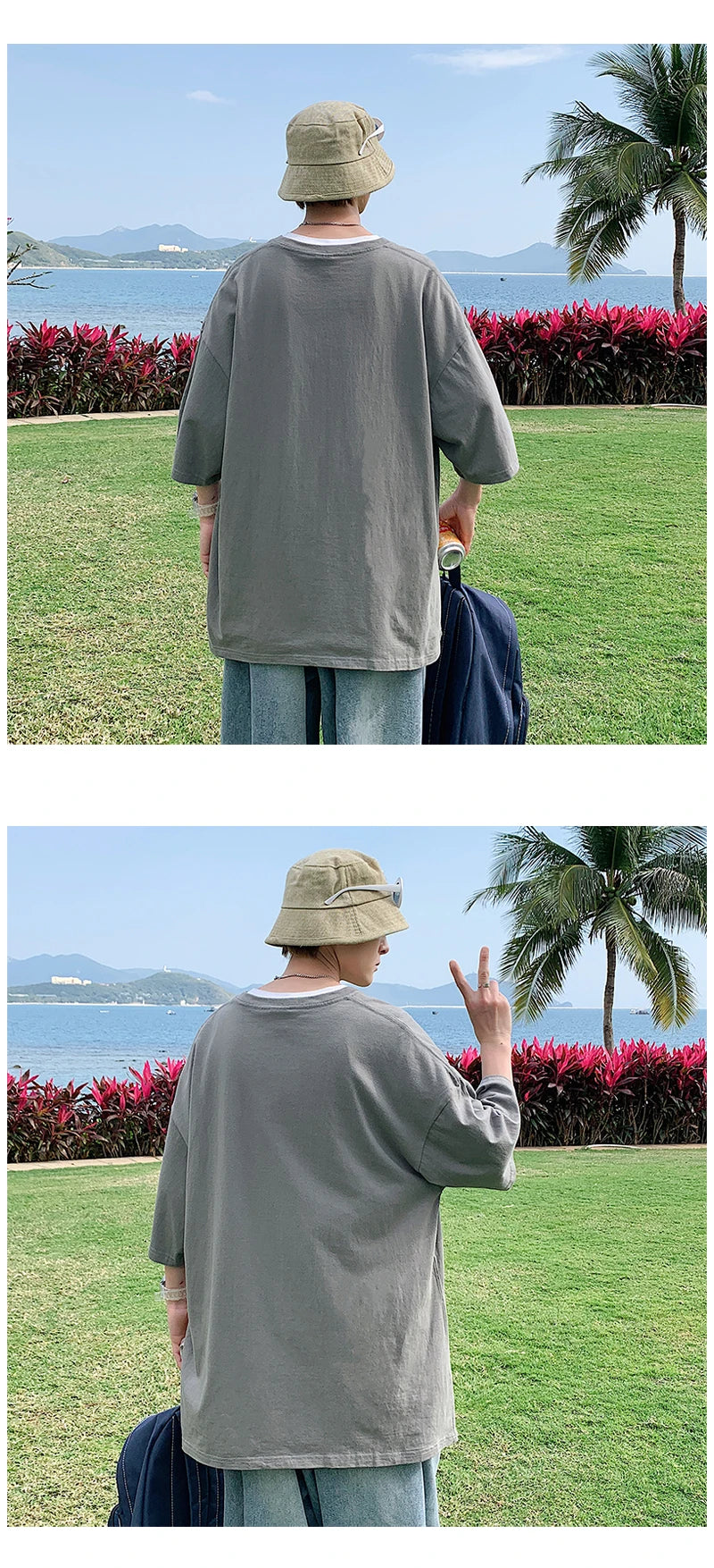 Men's Oversized Short Seleve Y2K Casual Cotton Tees