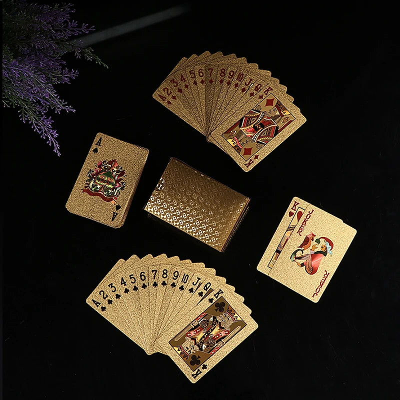 Black Gold Poker Card Set - Waterproof Playing Cards Magic Packaging Board Game