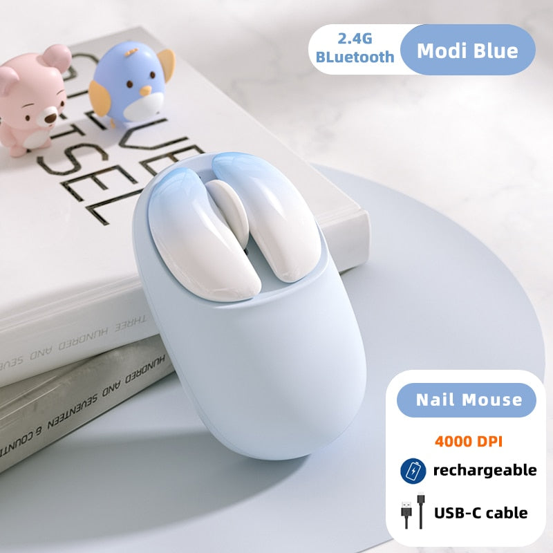 Cute Nail Mouse: Rechargeable 4000DPI