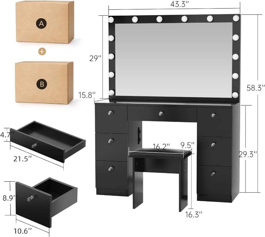 White Painted Vanity Table for Bedroom