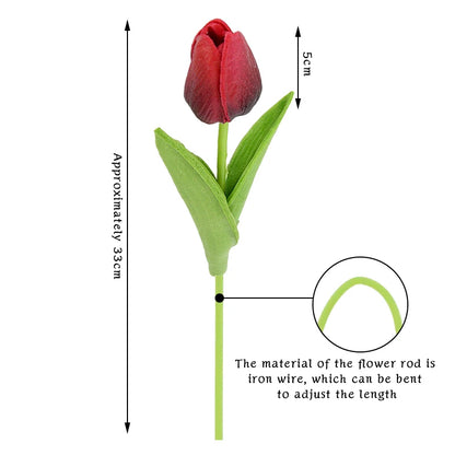 35 cm künstlicher Tulpenstrauß – 10/5 Stück PE-Schaumblumen 