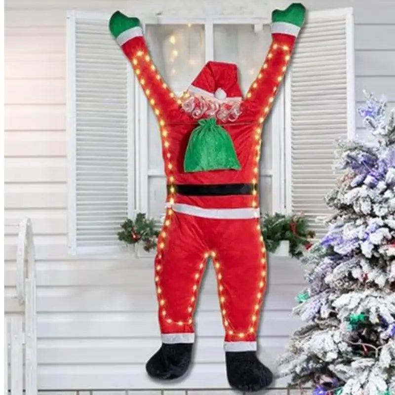 Santa Climbing Window Decoration for Festive Holiday Home Decor