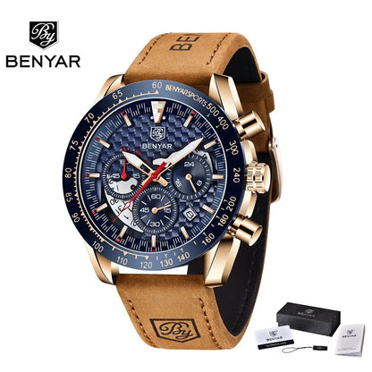 Luxury Chrono Leather Men's Watch