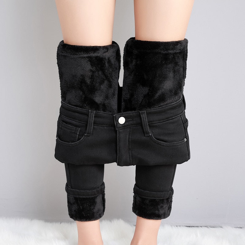 Jeans thermiques d'hiver Denim confortable prêt pour la neige